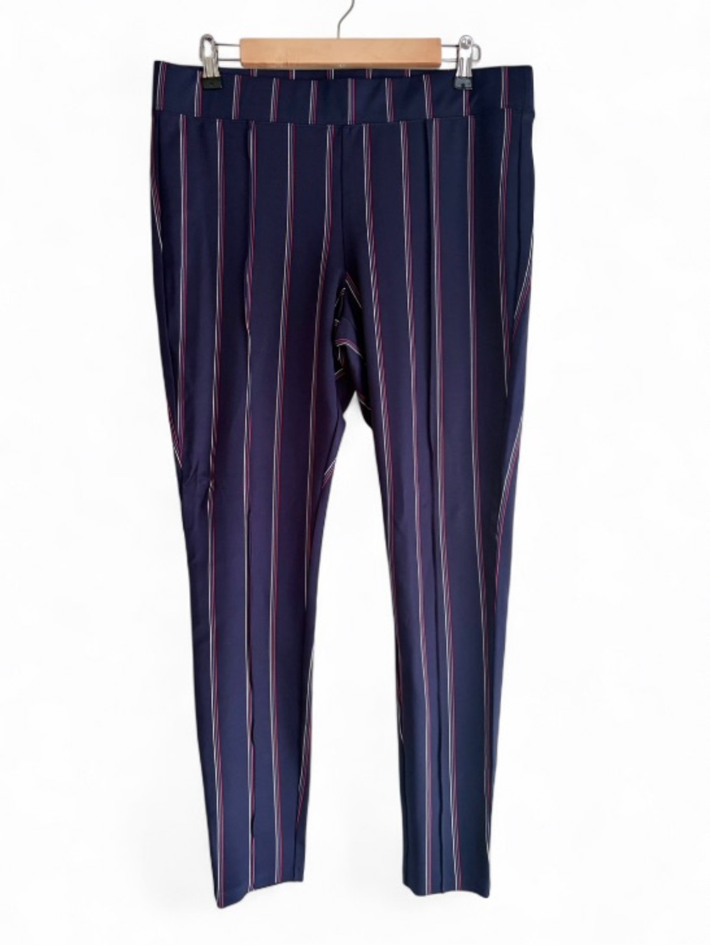 Old Navy Dark Blue Striped Stevie Ankle Knit Pants Size L